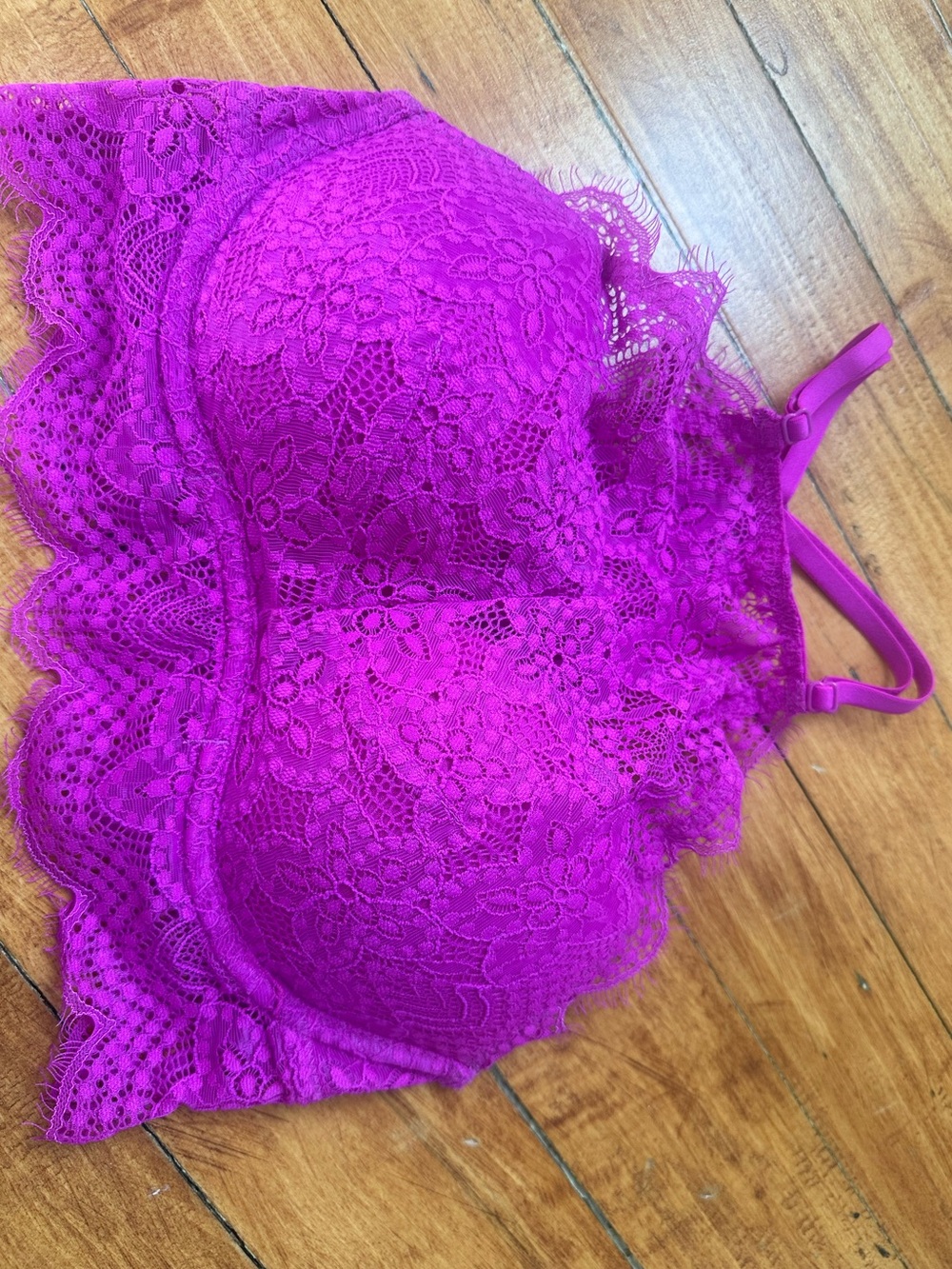 PINK Victoria's Secret Bright Fuchsia Lace Bralette
